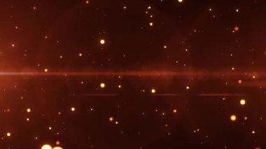 Işık ve toz parçacıklarının uçuşuyla soyut uzay arkaplanı. neon gece sahnesi, dijital bilim arka planı 4K animasyon, kusursuz döngü, sanal gerçeklik konsepti