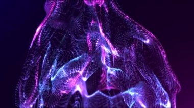 Soyut parçacıklar arkaplan, neon hareketli parçacık, renk akışkan parçacıklar, denizanası gibi, arka planda çok renkli parçacıklar, parlak arkaplan parlayan parçacıklar, 4k video