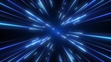 Uzayda uçmak, sonra hiperuzaya girmek. Hiper uzay yıldızlardan uzaya sıçrar. Işık animasyonu hızı. Uzayda bir solucan deliği tünelinde ışık hızında hızlı bir yolculuk. 3D, 4K