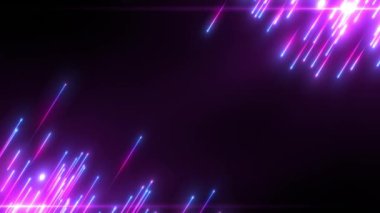 Parlayan neon parçacıkları yukarı doğru uçan soyut dijital arkaplan. Parlayan parlak partikül çizgilerinin hareketi. bağlantı görselleştirmesi.
