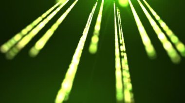 Parlak neon ışınları ve parlayan çizgilerle soyut renkli bir arkaplan. yeşil neon çizgiler ya da ışık çizgileri. Kusursuz döngü canlandırması
