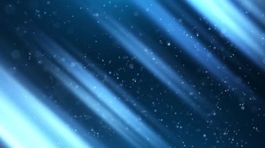 Yumuşak mavi köşegenli mavi soyut zemin parçacıkları ve ışık ve toz noktalarını parıldatarak güzel bir bokeh oluşturur. Kusursuz video döngüsü