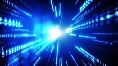 Fütürist siber dünyanın soyut sahnesi, bilim kurgu şebekesi, parlayan teknoloji yüzeyi, neon gece sahnesi, dijital bilimsel arka plan 4K animasyon, kusursuz döngü, sanal gerçeklik konsepti.