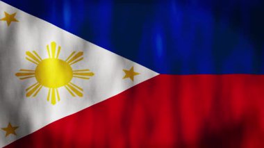 Canlandırılmış arka plan. 4K 'da Filipinler bayrağı. Ulusal bayrak rüzgarda dalgalanıyor