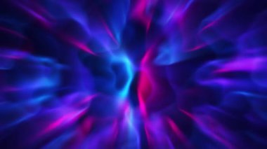 Parlak neon mavi ve mor tonlarda soyut renkli bulanık dalgalı arkaplan. Modern renkli duvar kâğıdı. 3 boyutlu görüntüleme. Kusursuz döngü