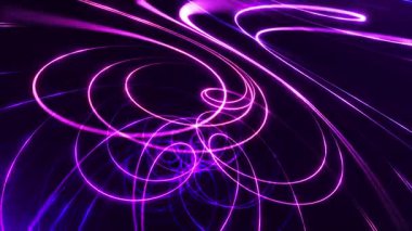 Yüksek teknoloji parçacık arkaplanı, dönen noktalar karmaşık spiral yapılar oluşturuyor. Bilimkurgu dijital uzay, parçacıklar çizgiler ve yüksek teknoloji dönen spiraller oluşturur. Soyut arkaplan.