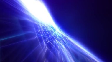 Işık çizgilerinden ve parlak enerjik ışık ışınlarından oluşan soyut fütürist siber yüzey