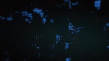 Parçacıklara ve geometrik şekillere sahip dijital yüksek teknoloji arka planı, veri analiz teknolojileri, ağ bağlantısı, büyük veri, bilgisayar teknolojisi kavramı. Kusursuz döngü