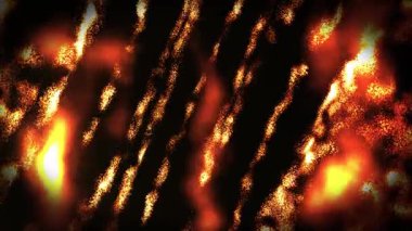 Dijital turuncu parçacıklar hareketli soyut fütüristik arkaplan, 3D, 4K pürüzsüz döngü.