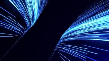 Dinamik mavi ışık, karanlık bir boşlukta akar ve fütüristik ve yüksek hızlı veri akışı etkisi yaratır. Teknoloji, fiber optik ya da dijital yenilik temaları için idealdir. Geleceksel ya da teknolojik soyut