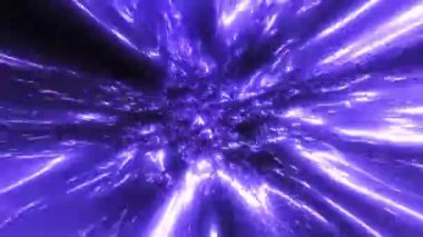 Parlak mor tonlarda patlayıcı bir enerji ışığı etkisi, uzayda warp hızı veya enerji yolculuğu simülasyonu. Bilim kurgu, hareket grafikleri ve yüksek teknolojili görsel efektler için ideal..