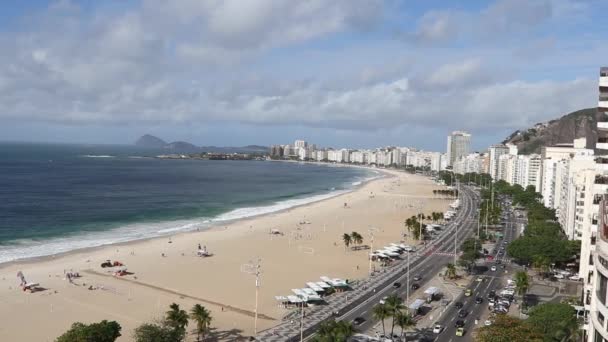 Veduta Della Spiaggia Copacabana Dal Tetto Rio Janeiro Brasile — Video Stock