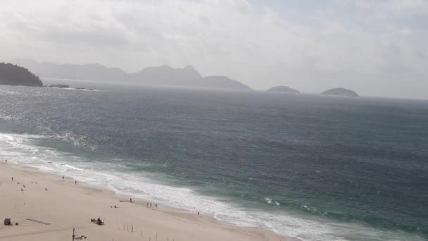 Vista Praia Copacabana Telhado Rio Janeiro Brasil — Vídeo de Stock