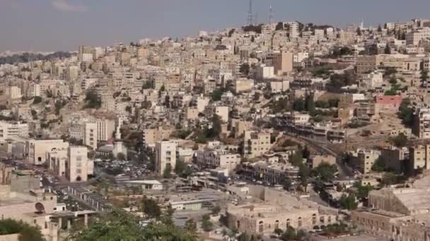 Amman Centrum Gebied Gezien Vanaf Heuvel Jordanië — Stockvideo