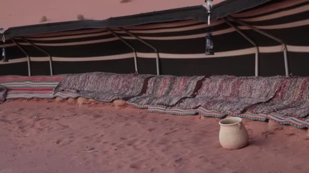 Tabără Tradițională Deșert Din Wadi Rum Iordania — Videoclip de stoc