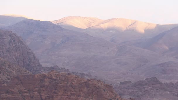 View Wadi Moses Petra Jordan — стоковое видео