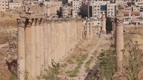 Verwoeste Stad Jerash Jordanië — Stockvideo