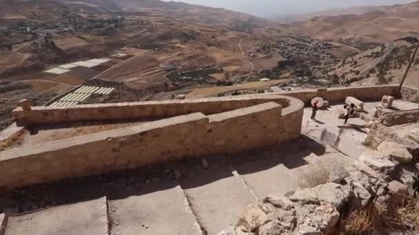 Kerak Castle Ist Eine Große Kreuzritterburg Jordanien — Stockvideo