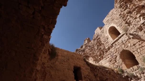 Kerak Castle Een Groot Kruisvaarderskasteel Gelegen Jordanië — Stockvideo