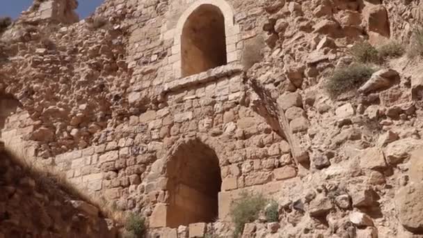 ケラック城はヨルダンにある大きな十字軍の城です — ストック動画