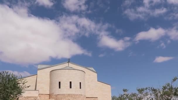 Pozostałości Bizantyjskiego Kościoła Klasztoru Góra Nebo Jordania — Wideo stockowe