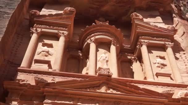 Die Schatzkammer Von Petra Symbolträchtiges Monument Jordanien — Stockvideo