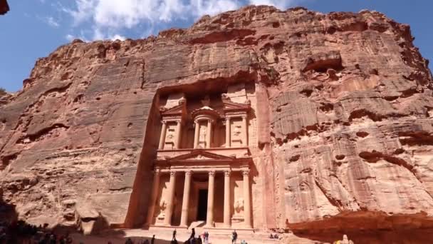 Tesoro Petra Monumento Icónico Jordania — Vídeo de stock