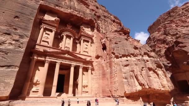 Tesouro Petra Monumento Icônico Jordânia — Vídeo de Stock