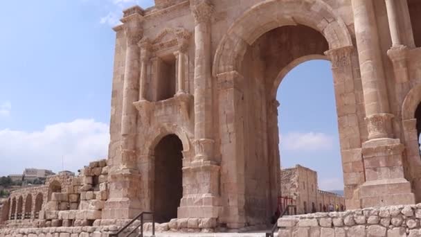 Arc Hadrien Est Une Ancienne Structure Romaine Jerash Jordanie — Video