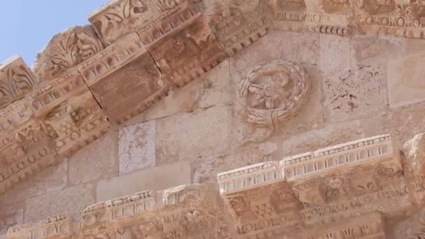 Hadriánský Oblouk Starověká Římská Stavba Jerash Jordánsko — Stock video