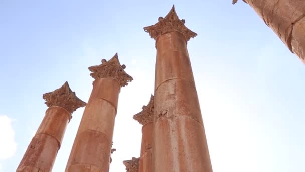 Świątynia Artemidy Starożytne Miasto Jerasz Jordania — Wideo stockowe