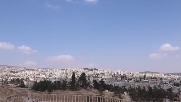 Κατεστραμμένη Πόλη Του Jerash Στην Ιορδανία — Αρχείο Βίντεο