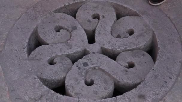Древний Микрофон Римском Амфитеатре Аммане Иордания — стоковое видео