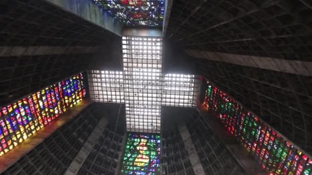 Katedra Rio Janeiro Katedra Metropolitalna Brazylia — Wideo stockowe