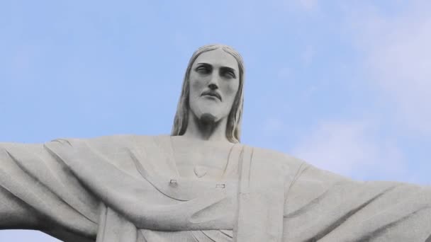 Legnagyobb Art Deco Szobor Világon Krisztus Megváltó Brazília — Stock videók