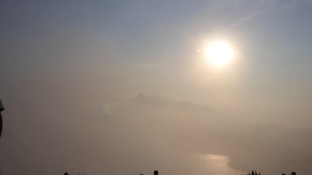 Vista Pôr Sol Sugarloaf Mountain Brasil — Vídeo de Stock