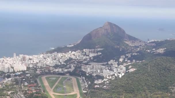 Cityscape Του Ρίο Ντε Τζανέιρο Από Corcovado Mountain Βραζιλία — Αρχείο Βίντεο