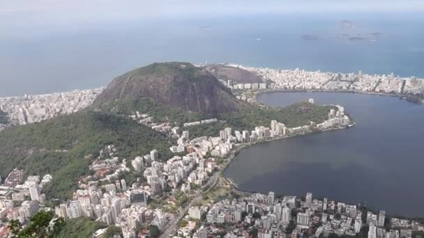 Město Rio Janeiro Hory Corcovado Brazílie — Stock video