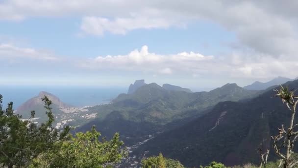 Cityscape Rio Janeiro Corcovado Mountain Brazil — стокове відео