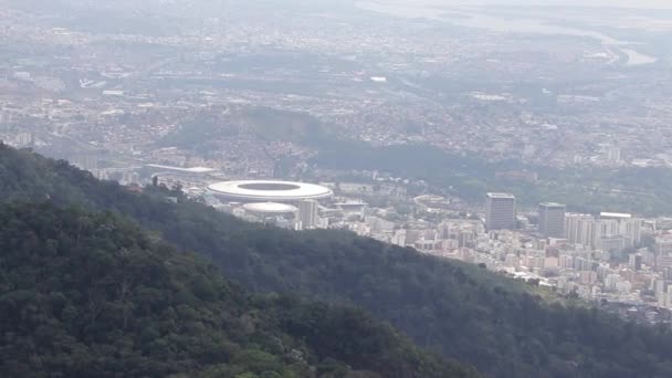 里约热内卢的城市景观 来自巴西科科瓦多山 — 图库视频影像