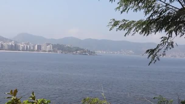Uitzicht Bergen Zee Rio Janeiro Brazilië — Stockvideo