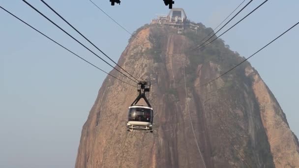 Kabelbanan Sugarloaf Linbana Rio Janeiro Brasilien — Stockvideo