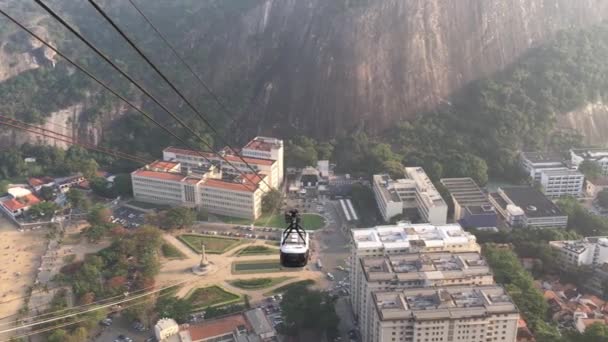Sugarloaf缆车 巴西里约热内卢的一条缆绳 — 图库视频影像