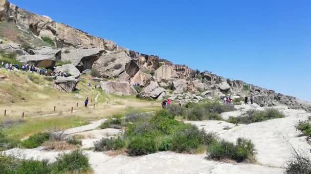 Gobustan Rock Art Krajobraz Kulturowy Park Narodowy Azerbejdżanie — Wideo stockowe
