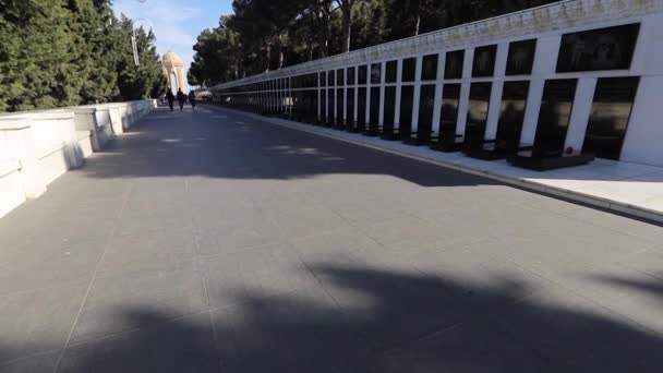 Den Eviga Lågan Martyrs Lane Baku Azerbajdzjan — Stockvideo