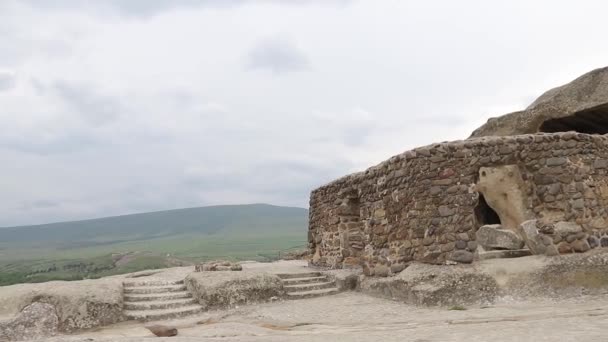 格鲁吉亚的一个古老的岩石城镇 Uplistsikhe — 图库视频影像