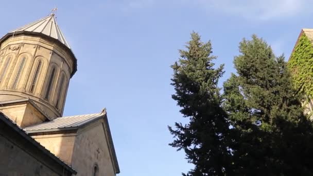 Тбіліський Сіонський Собор Одним Найвизначніших Пам Яток Грузинської Середньовічної Архітектури — стокове відео