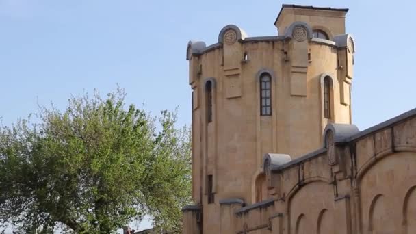 Gürcistan Tiflis Holy Trinity Katedrali — Stok video