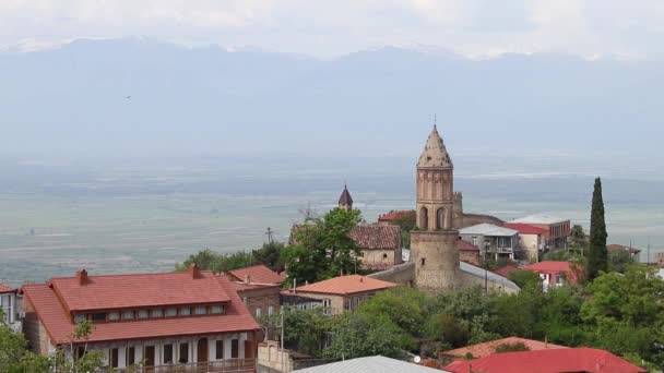 Den Georgiska Staden Sighnaghi Känd Som Kärlekens Stad — Stockvideo
