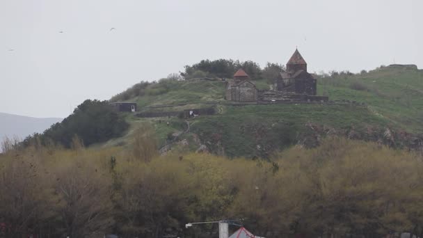 Isla Monasterio Sevan Lago Sevan Armenia — Vídeos de Stock